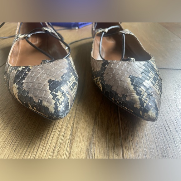 Aquazurra Firenze Christy snakeskin leather flats - Picture 2 of 8